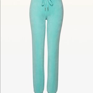 NWT “Juicy Couture”Misty Jade Velour M Track Pant